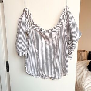 Banana Republic Petite Striped Off-the-Shoulder Blouse XXS
